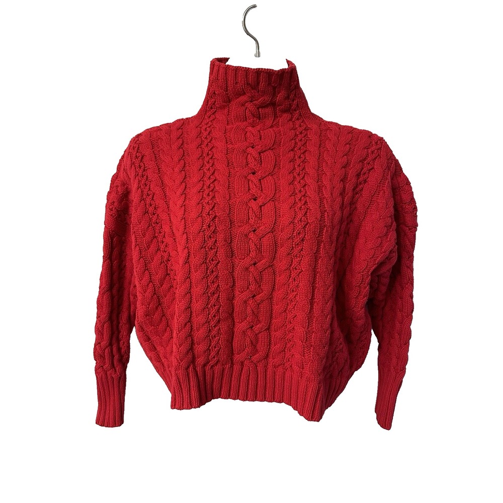 Ralph Lauren Black label 2021 red cable knit thick sweater size XL excellent